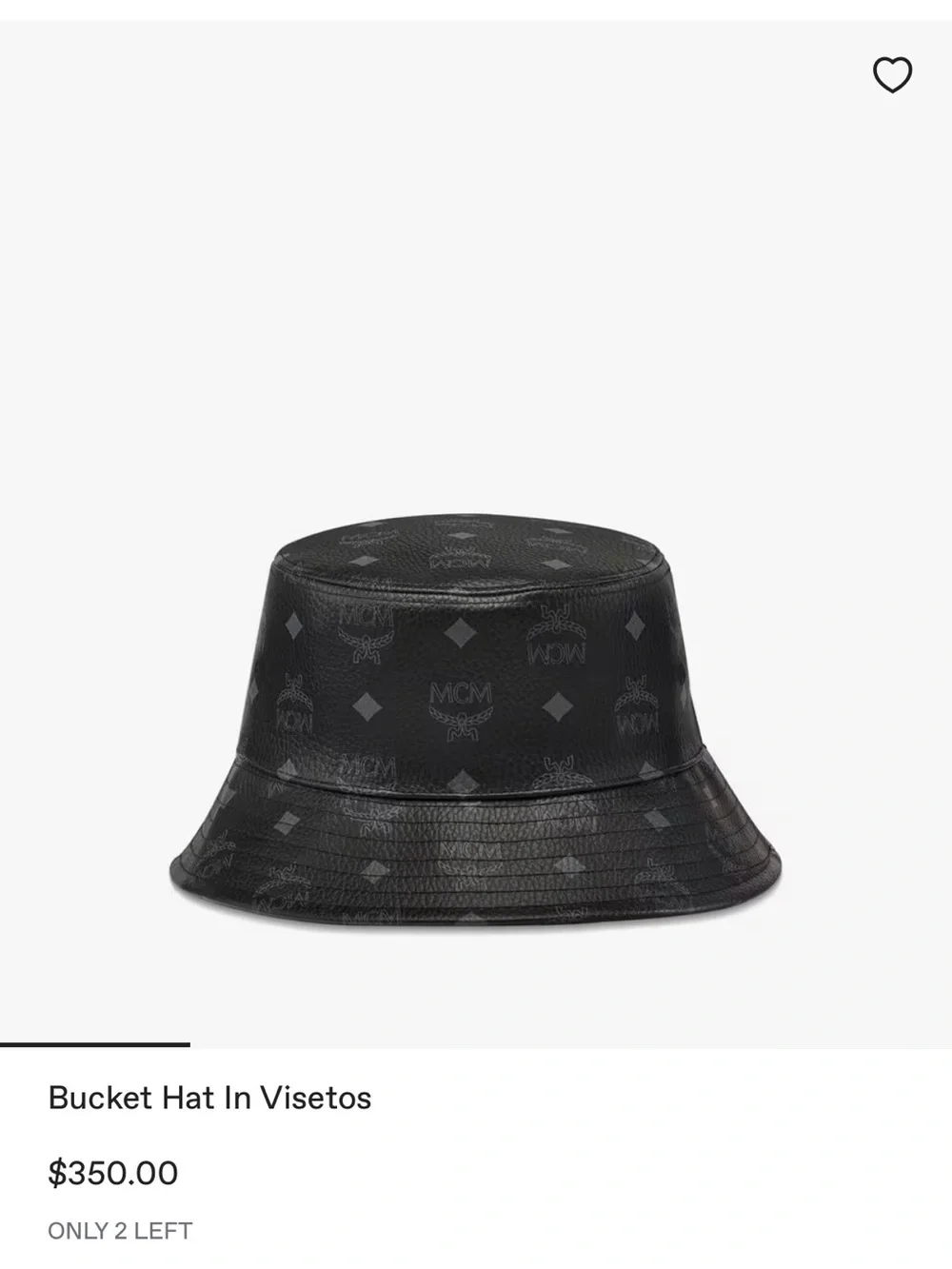 MCM Black Visetos Logo Bucket Hat
